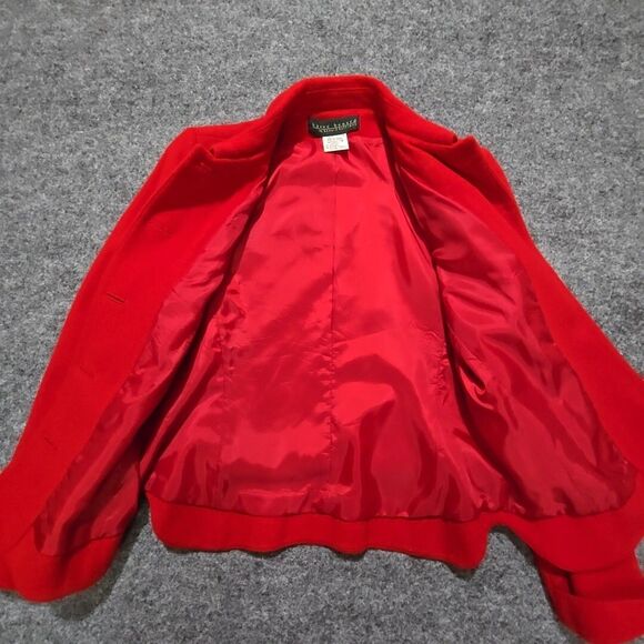 VTG Red Wool Cashmere Blazer Sz10 Jacket Harve Bernard Ukraine Cottage Fairy Lux - Picture 7 of 11